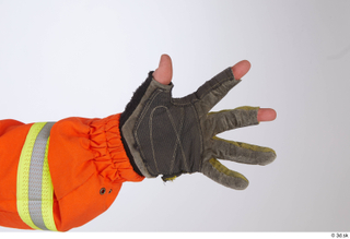 Photos Sam Atkins Fireman in Orange Coveralls gloves hand 0003.jpg